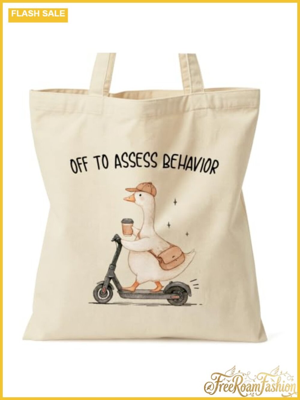 Funny BCBA Canvas Tote Bag Behavior Analyst Gift Large Everyday